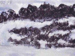 S049 夏雨墨---裂開的冰岩 69x138cm 2004
